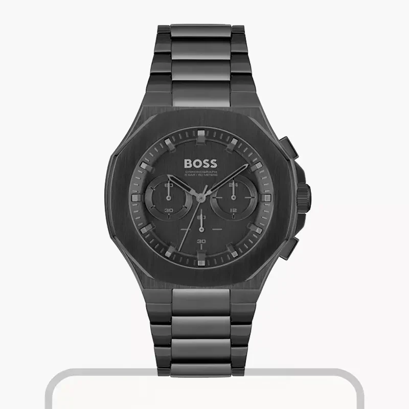 Hugo Boss Taper Chronograph Black Dial Fashionable Men's Watch- 1514088